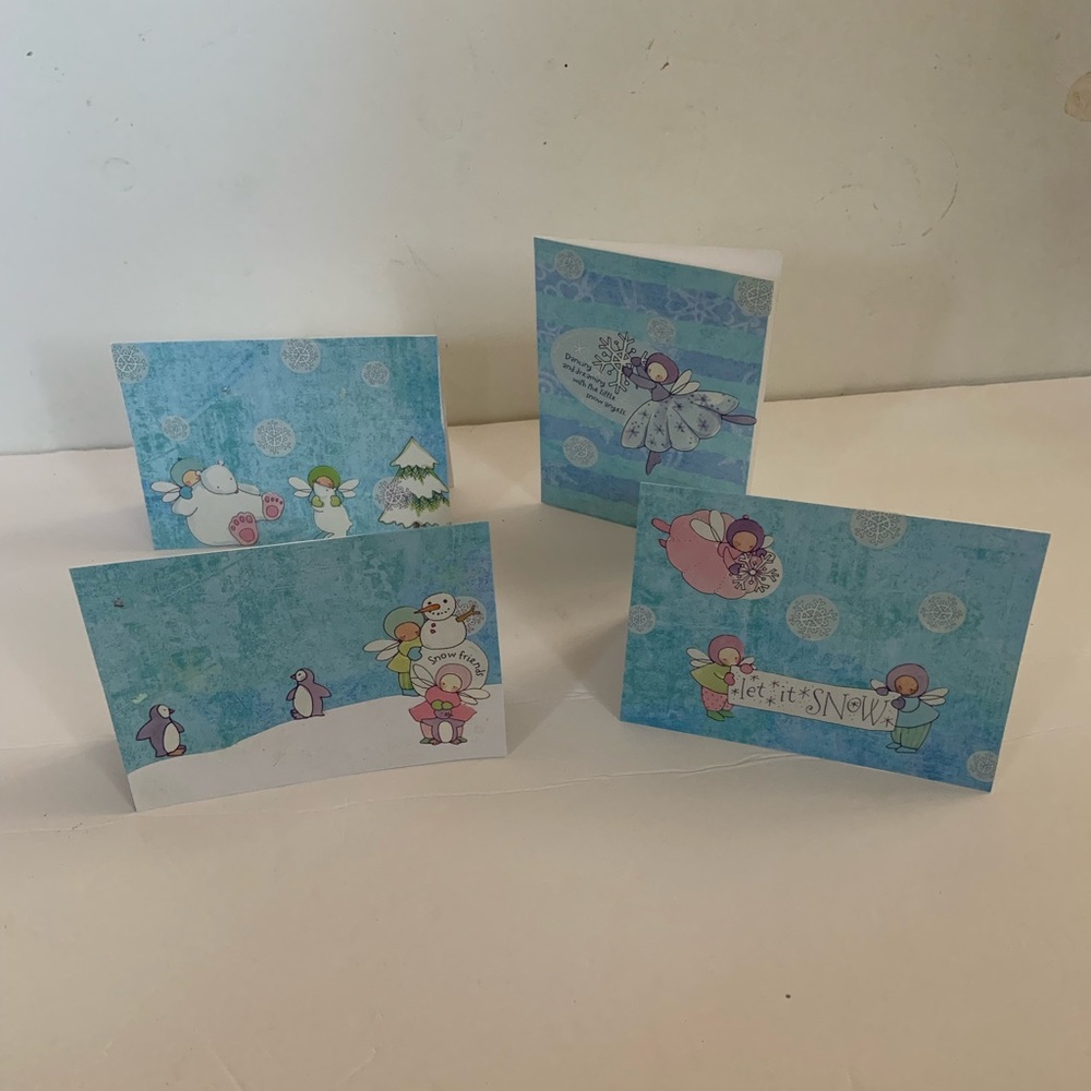 Handmade winter note cards